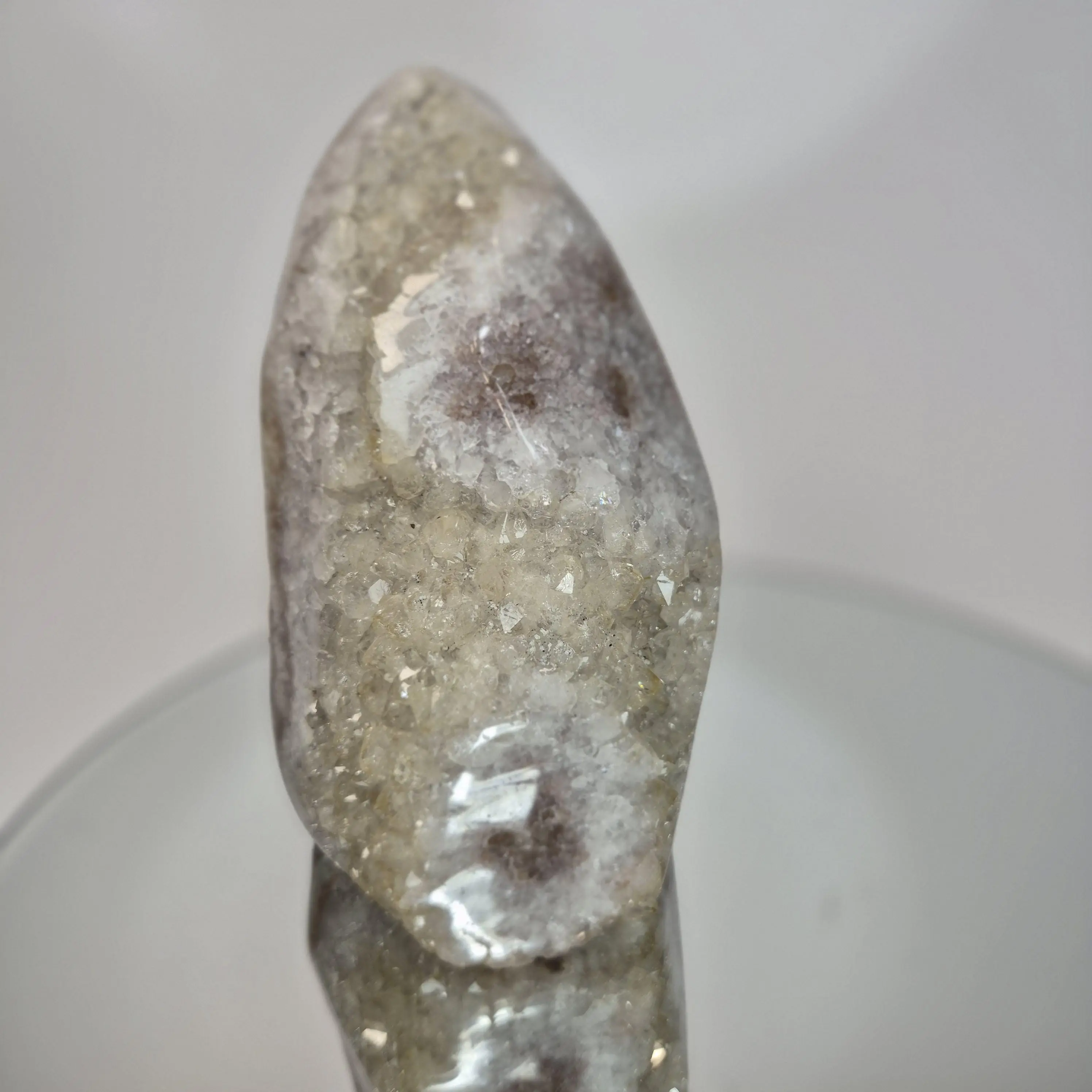 Rare Uruguay Citrine with Pink Stalactite Eyes & Pink Banding - Natural Collector Specimen, High Grade Crystal Display