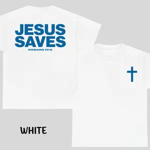 Jesus Saves Romans 10:9 Christian T-shirt - Bible Verse Faith   with Cross Print, Religious Streetwear Style Shirt for Men Women - Men's T-shirtsB512 good graphic tees