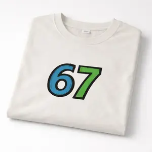 Sable Josephine Women's Unisex Heavyweight Short-Sleeve T-Shirt, Natural Fabric, Relaxed Fit, Drape Design, TikTok Exclusive 67/89 Bundle