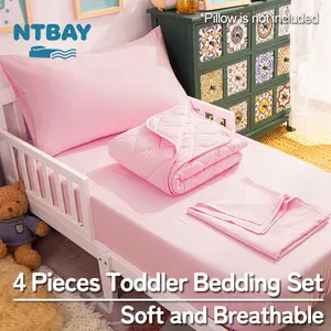 NTBAY 4 Pieces Toddler Bedding Set, Ultra Soft Kids Bedding