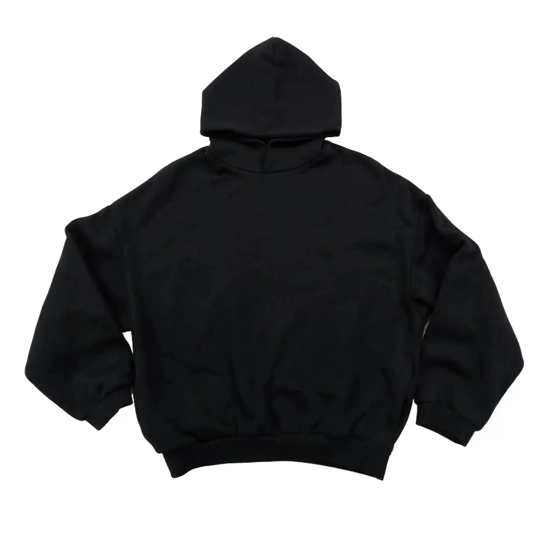 Men's essentials FW24 Black Oversized Hoodie for Men & Women, Casual Streetwear Pullover, Relaxed Fit FleeceSweatshirt for Loungewear & Everyday Wear Side Pockets Unisex Outfit Tops