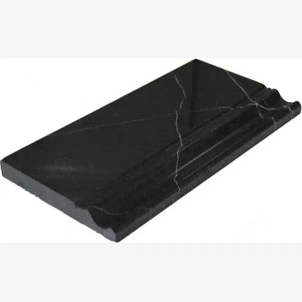Nero Marquina 4.75×12 Baseboard Polished/Honed Marble Trim Sample