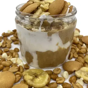 Banana Puddin’ - Gourmet Small Batch Peanut Dessert - White Chocolate Peanut Butter layered with Banana Cream & Topped with Vanilla Wafers, Banana Chips & Mini White Chocolate Morsels