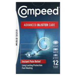 Compeed Advanced Blister Care, Mixed Sizes, 12 Active Gel Cushions