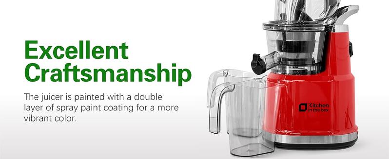 Cold Press Juicer, Juicer Machines with Large Feed Chute, Large Capacity, Slow Masticating Juicer for Fruits and Vegetables