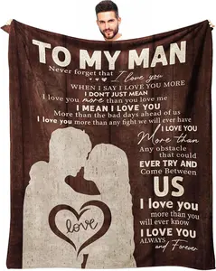 DUJO To My Man Blanket 60" x 50", Valentine's Day/Birthday Gifts for Boyfriend/Him/Husband/Fiance, Birthday Gifts for Men, Anniversary Romantic Bf Gifts, Men's Bday Gift, I Love You Gifts for Him