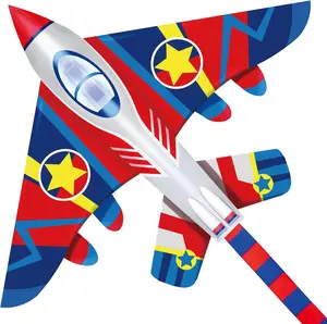 HONBO 58 Fighter Plane - Kite for Kids & Adults, Easy to Fly, Beach Trip Beginner Kite with Reel and 200ft String