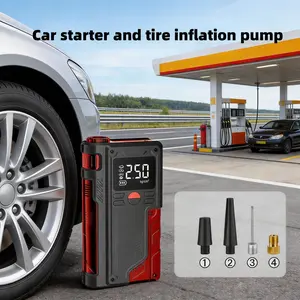 4 In 1 Portable  Safe Jump Starter – Starts all 12V Battery Vehicles. Features 150 PSI Air Compressor,  Tire Pressure Check, and LED Light, USB Powerbank