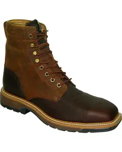 Twisted X Men's Lite 8" Lace-Up Waterproof Work Boot Steel Toe - Mlcslw1