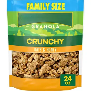 Crunchy Granola, Oats and Honey, Family Size Resealable Snack Pouch, 24 oz
