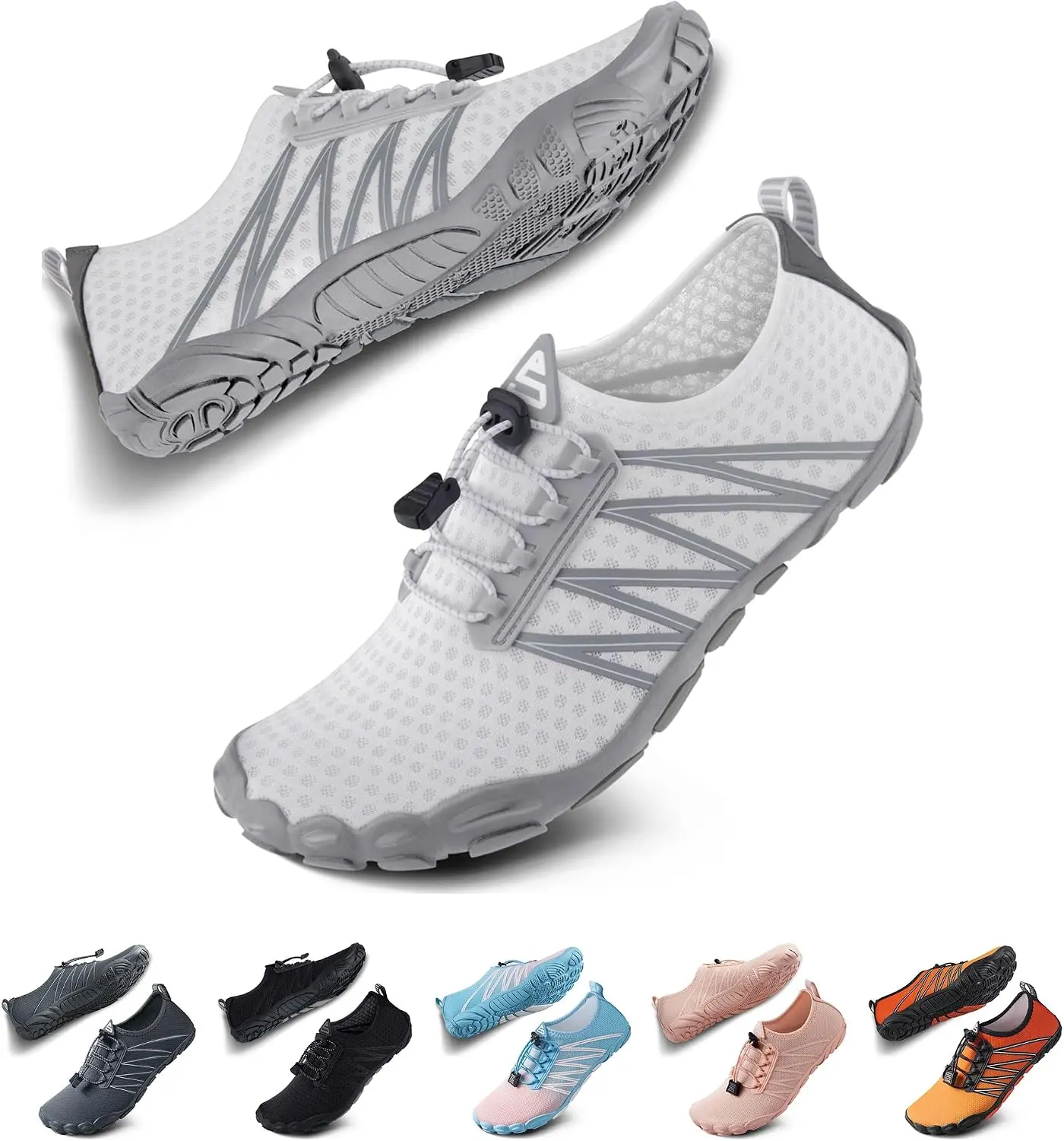 Adults' Quick-Dry Fabric Water Shoes - Slip Resistant, Flexible, Spandex Upper, for Beach, Boating, Hiking, Rubber Sole Shoes, Unisex Wear, Nonslip Quick-Drying Men's Water Shoes