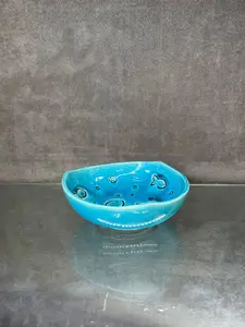 Glazed Ceramic Carved Fish Bowl
