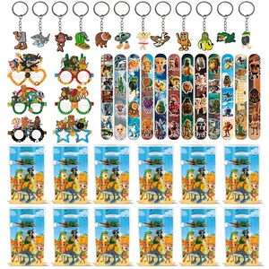 Brainrot Tralalero Tralala Funny Animal Series Birthday Party Gift Decoration Set includes 12 bracelets, 12 keychains, 12 gift bags, and 12 decorative glasses. It can be given to guests at the party and is the best choice for a party.