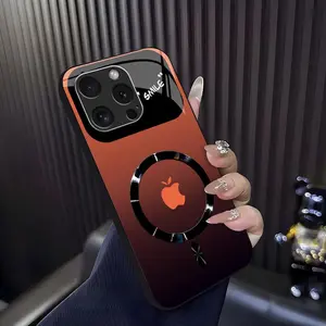 Glossy Mirror Lens "SMILE" Series Luxury Gradient MagSafe Shockproof Cover for [iPhone 16 Pro Max] 952