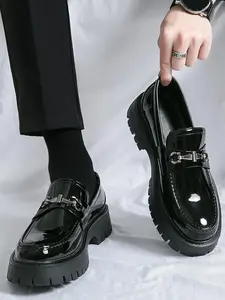 Men's Business Style Solid Color Loafers, 2024 New Style Fashionable Round Toe Slip-on Loafers for Work Office, Casual Comfortable Shoes for Daily Wear