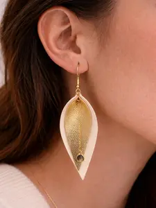 Urban Glow Drop Earrings - Faux Leather