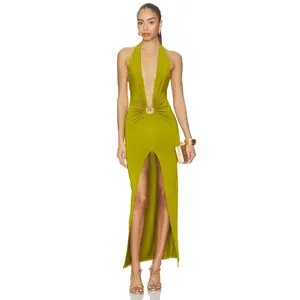 superdown Cambri Maxi Dress in Moss Green
