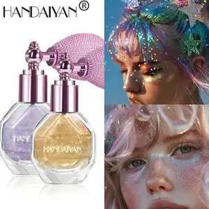 Shimmer Highlighter Spray | Ultra-Fine Shine Highlighter Powder | Waterproof Long-Lasting Non-Sticky | For All Natural Skin Tones | Multi-Use For Face Body Hair Lips | Perfect For Women’s Daily Wear Parties Festivals Raves Halloween