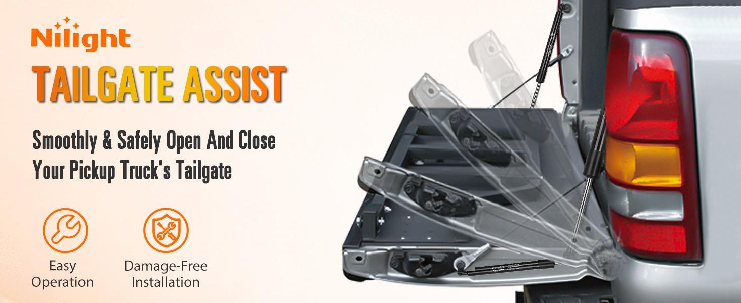 Nilight Pickup Tailgate Assist Shock Accessories for 99-06 Silverado Sierra, Truck Tail Gate Lift Assist Tailgate Shock Damper fit for Chevrolet Silverado GMC Sierra 1999-2002 2003 2004 2005 2006