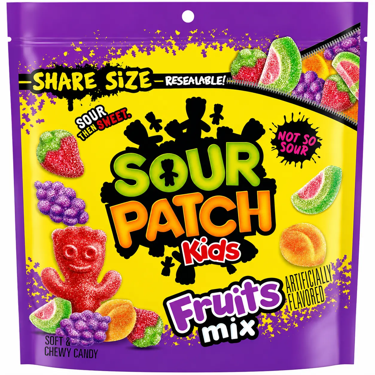 SOUR PATCH KIDS Fruits Mix Soft & Chewy Gummy Candy, Share Size, 11.03 oz