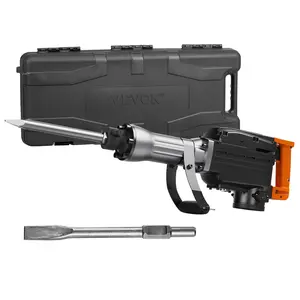 fathersdaygift VEVOR Demolition Jack Hammer, 2200W Electric Jackhammer Heavy Duty, 1350 BPM Concrete Breaker, 2pcs Chisels Bit Chipping with Case, Black