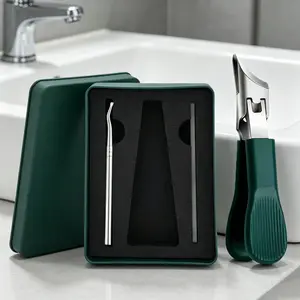 Green Eagle 3-Piece Beak Clipper Set, Stainless Steel Pedicure Tool for Home and Travel, Trims Thick Nails, Lifts Ingrown Nails, Files Surfaces, Durable Practical Accessory