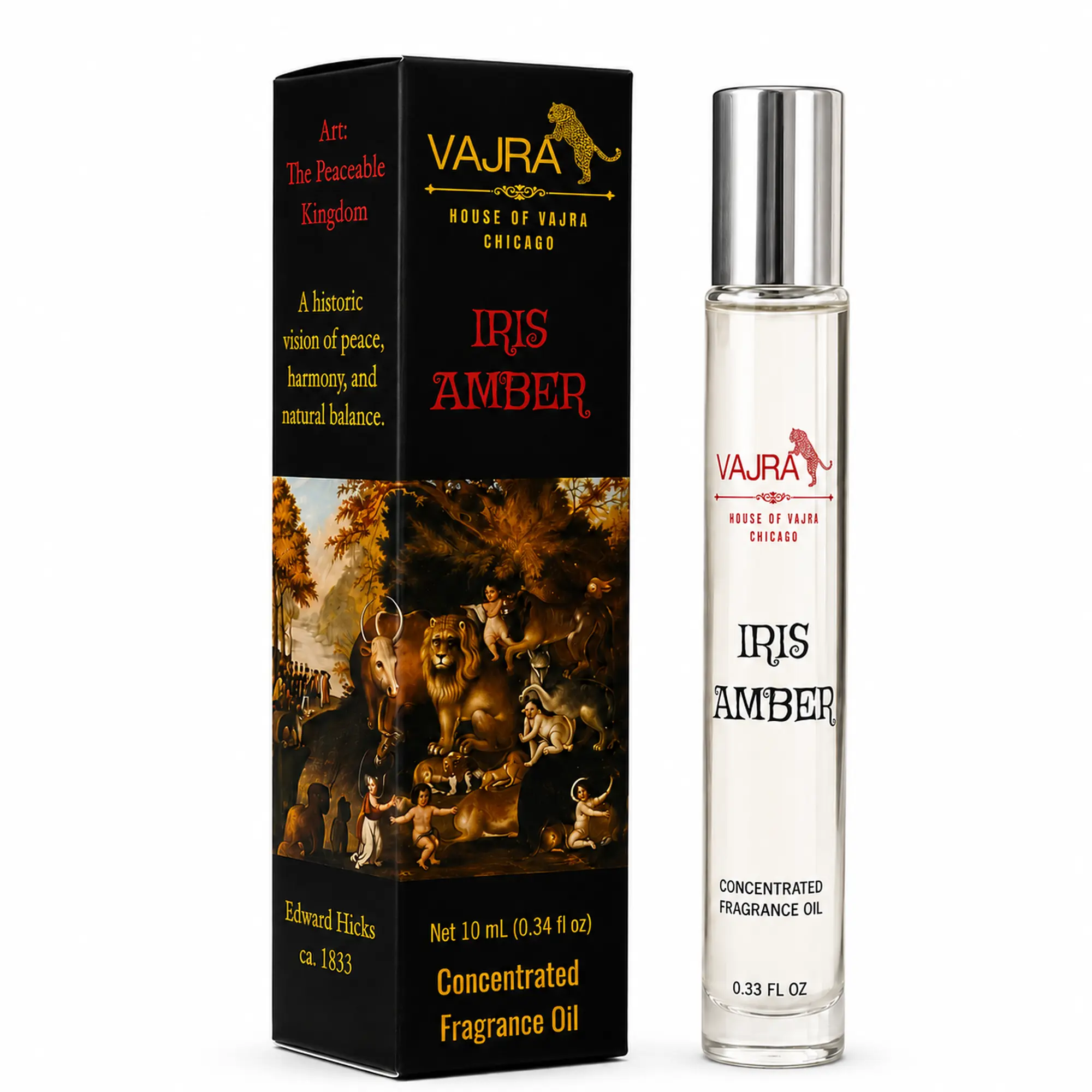 VAJRA IRIS AMBER Highly Concentrated Perfume Roll On Oil Alcohol-Free, Long-Lasting, Travel Size Fragrance Oil 10 ml