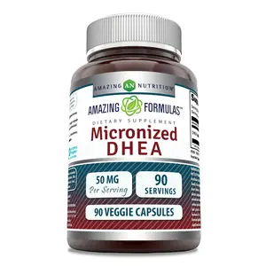 Amazing Formulas Micronized DHEA Supplement | 50 Mg | 90 Veggie Capsules | Non-GMO | Gluten-Free | Made in USA