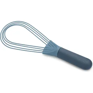 981000 Twist Whisk 2-In-1 Collapsible Balloon and Flat Whisk Silicone Coated Steel Wire, Sky
