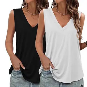 Yoga vest, cycling vest, sports vest, vacation style, wear a two-piece, dark V-neck solid color vest.