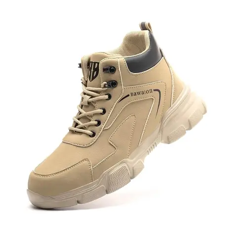 Unisex Steel Round Toe Work Boots - Waterproof, Breathable, Lightweight, Nonslip Kevlar Footwear with 15kN Impact Resistance for Construction, Outdoor Walking