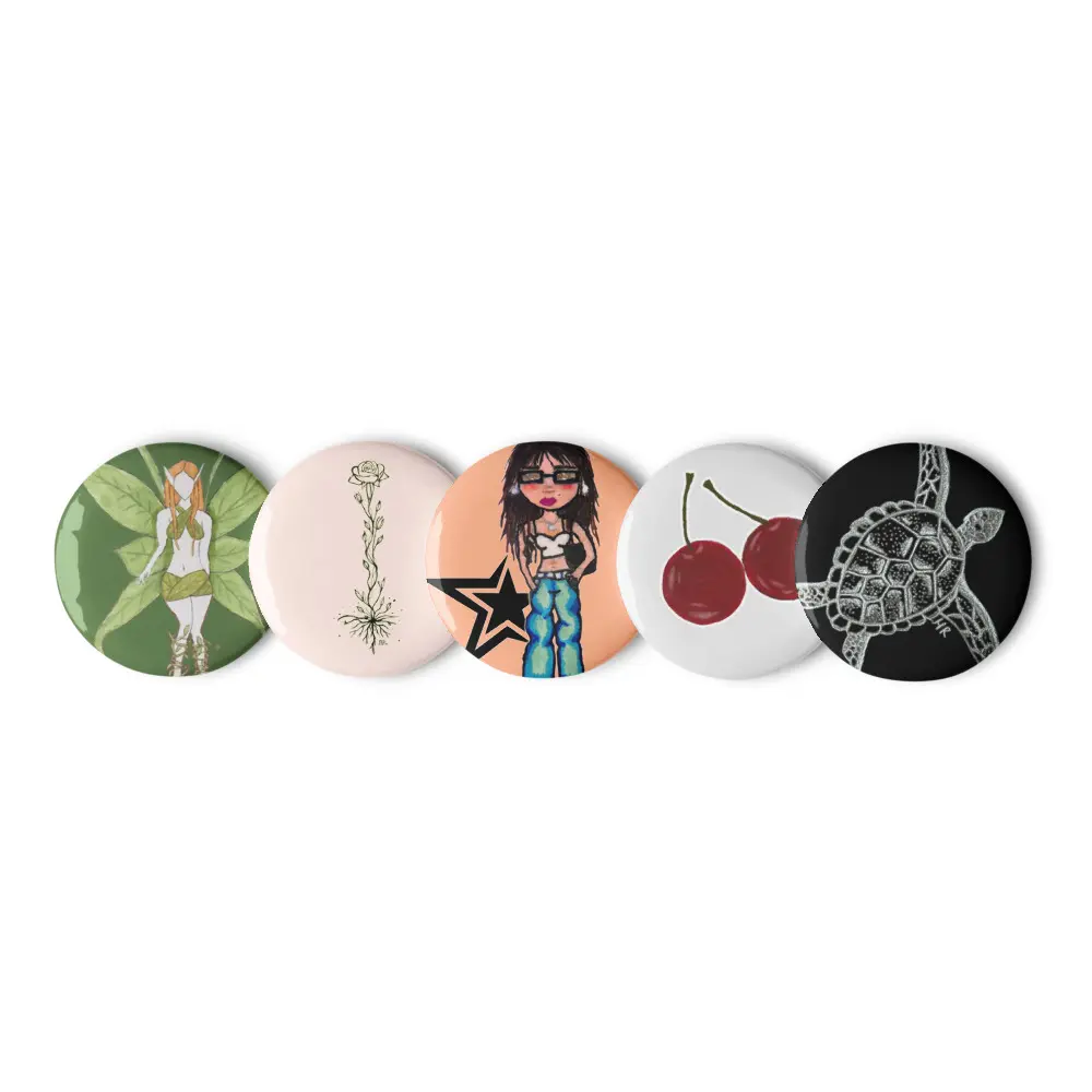 Set of pin buttons