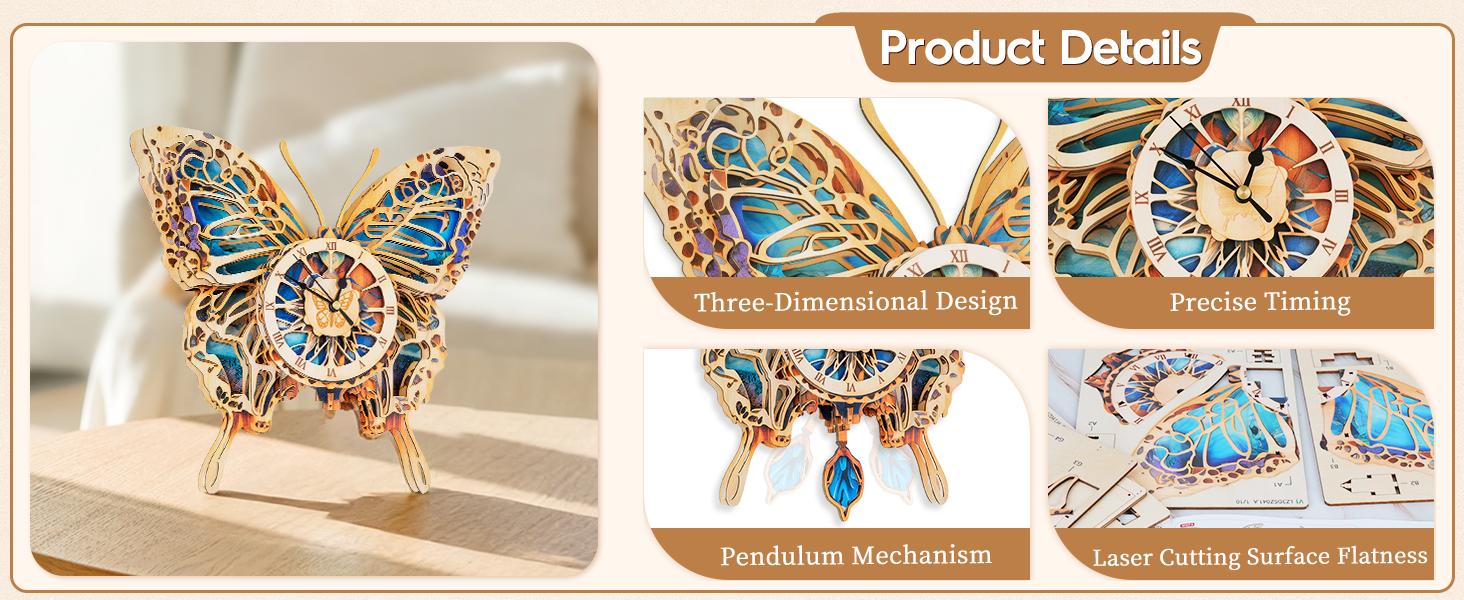 3D Puzzle Mechanical Wooden Clock Kit for Adults – Dragon, Blue Dragon, Dog, Butterfly, Owl & Turtle Designs | DIY Pendulum Clock with Roman Numerals | Creative Desk & Home Decor | Unique Gift for Puzzle Lovers,back to school 3D Puzzle Mechanical Wooden Clock Kit for Adults – Dragon, Blue Dragon, Dog, Butterfly, Owl & Turtle Designs | DIY Pendulum Clock with Roman Numerals | Creative Desk & Home Decor | Unique Gift for Puzzle Lovers,back to school