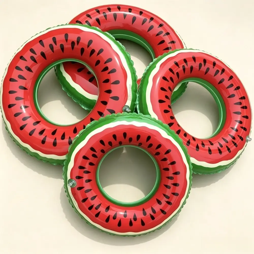 1pc Unisex Watermelon Print Ergonomic Circular Swimming Circle - Multi-Size Family Armpit Floating Ring with Ergonomic Circular Structure for Youth, Water Sports Enthusiasts, Lightweight and Easy to Store Water Play Toy, Beach Prop