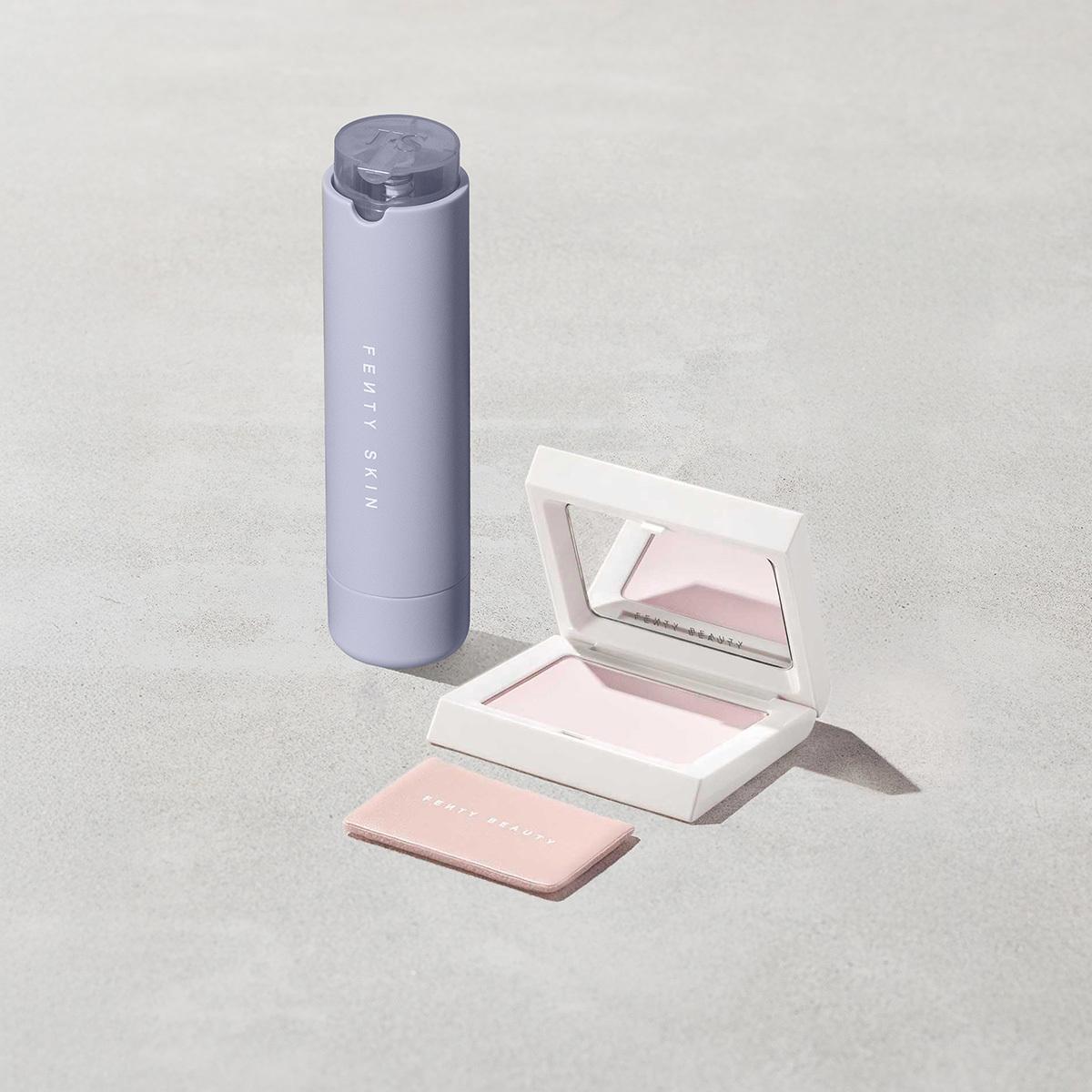 Fenty Beauty Glow N Set Essentials: Hydra Vizor Huez Refillable Tinted SPF 30 Moisturizer Invisimatte Instant Setting &