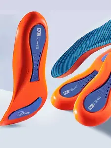 1 Pairs Sports Shoe Insoles Arch Support Running Shoes Thick Sole Shock Absorption Breathable Sweatproof Correction Flat Feet Comfort Fit Shock Absorbing Insoles