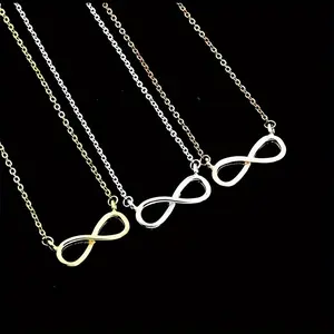 Fashion 8-word Shaped Necklace Charm Infinity Symbol Titanium Steel Pendant Necklace Christmas Birthday Gift