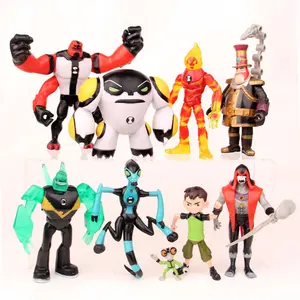 9 Pcs Ben 10 3-12 Figure Ben Tennyson Ben Four Arms Grey Matter Heatblast Model Ornaments Anime Figures Doll Kids Gifts