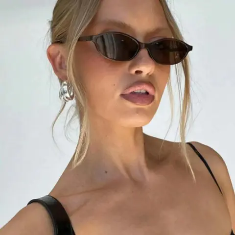 Vintage Oval Frame Sunglasses, Trendy Casual Sunglasses for Women, Summer Trendy Sunglasses, High Quality Sunglasses, Fashion Accessories for Everyday Use and Outdoor Activities, Trendy Styling Sunglasses, Fashionable Sunglasses