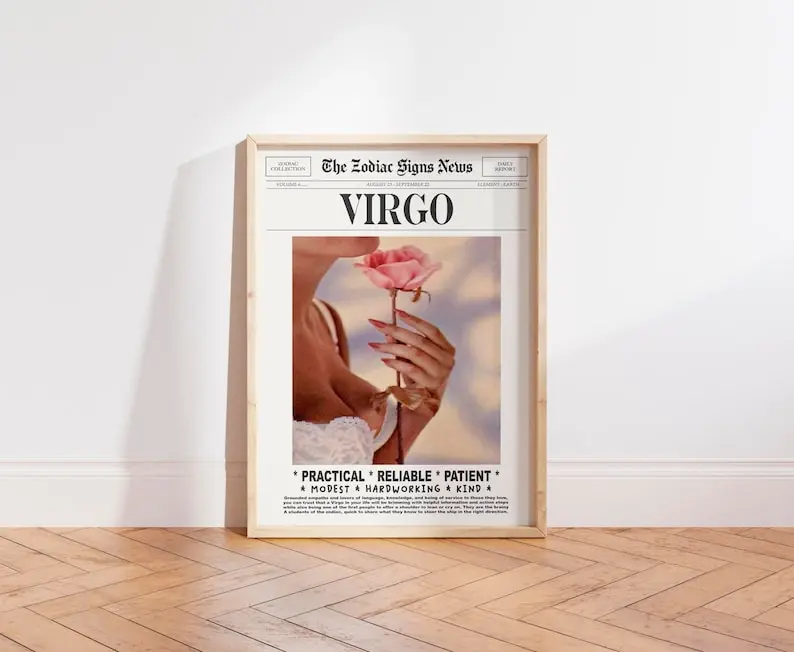 Virgo Wall Art Gifts for Virgo Retro Zodiac Sign Pinterest Home Décor