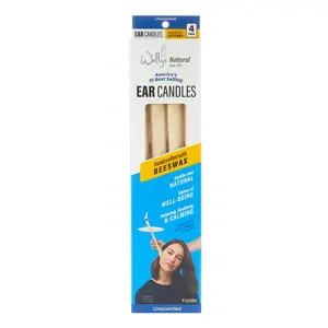 Wally’s Natural Beeswax Ear Candles, Unscented, 4 Pack