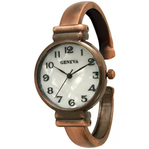 Geneva Metal Bangle Watch Classic Easy Read (Copper)