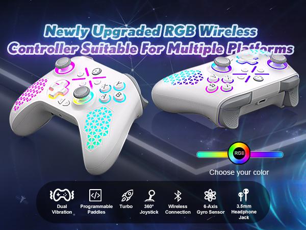 Xbox One Wireless WIFI Controller RH-1025 for Xbox One/Series X|S Windows 10/11 with 2.4GHZ Game Joystick Hybrid D-Pad RGB Lighting Turbo Function 3.5mm Audio Xbox One Wireless WIFI Controller RH-1025 for Xbox One/Series X|S Windows 10/11 with 2.4GHZ Game Joystick Hybrid D-Pad RGB Lighting Turbo Function 3.5mm Audio