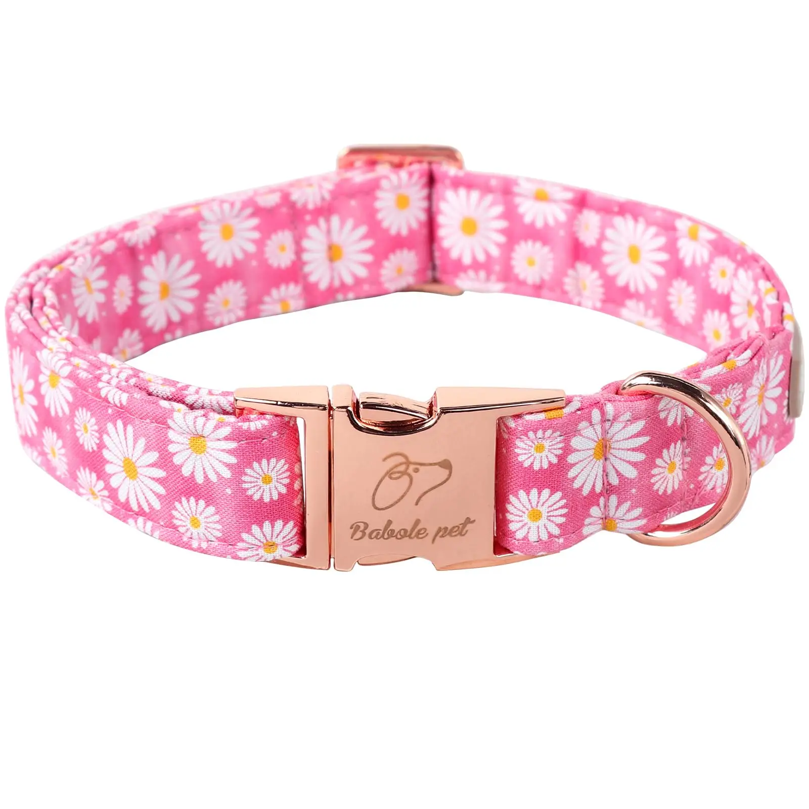 Dog Collar for Spring and Summer, Cotton Dog Collar with Safety Metal Buckle, Adjustable Puppy Collar for Small, Medium and Large Dogs