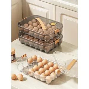 Egg Storage Box New Thickened Refrigerator-Specific Egg Storage Rack Freezing Timer Household Egg Fresh-Keeping Box