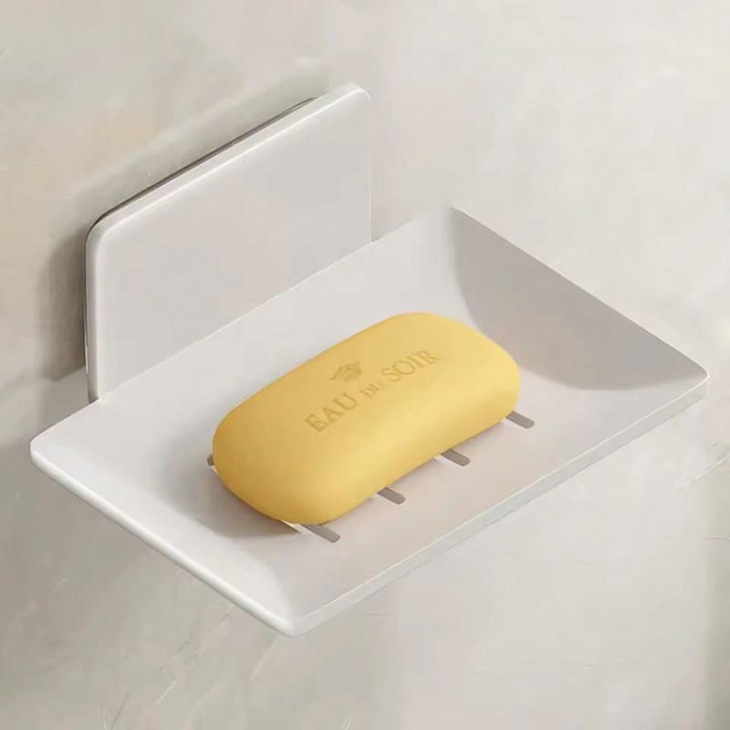 1PC Bathroom Wall Mount Metal Soap Dish Self Adhesive Shower Storage Soap Tray Mesh Rack Drain Soap Shelf High-Quality Accessory Aluminium Installation Matte Black Finish No-Drill Installation Industrial-grade Adhesive Strips