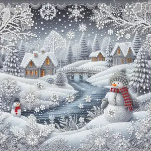 5D DIY Snow Scene Diamond Painting Kit, Irregular Shape Crystal Art Set, Perfect for Holiday Gifts, Home Decor, 30x30cm Unframed