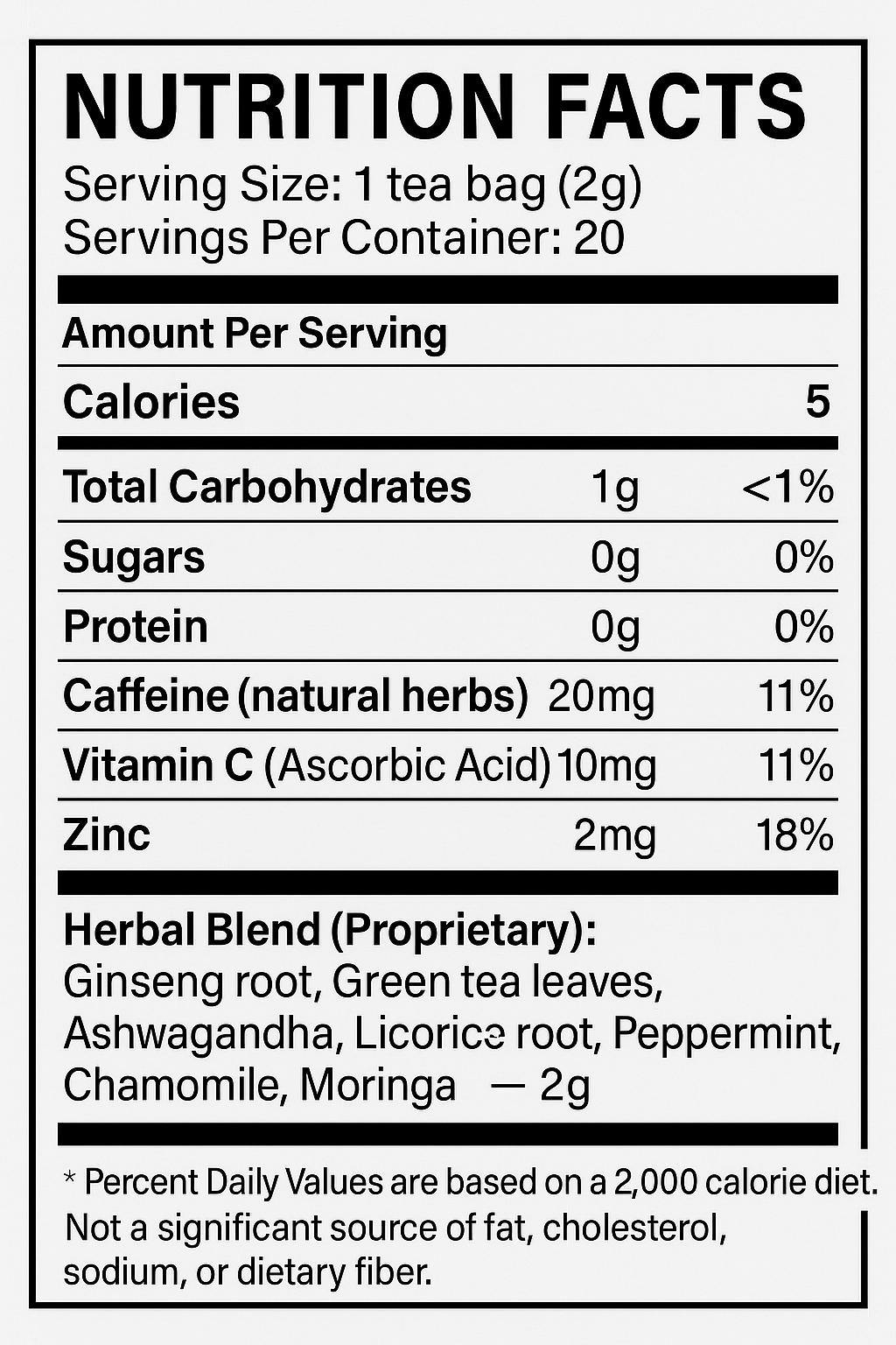 Energy Tea Herb Mixture 100% Natural Treat for Insomnia and Fatigue - Super Herbal Tea for Relieve Fatigue - Beverage Herbal Herbal