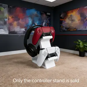 PS5, Xbox controller bracket & earphone holder, gamepad + earphone storage bracket, gamepad storage, durable plastic, space-saving, simple white and black, high-quality plastic.