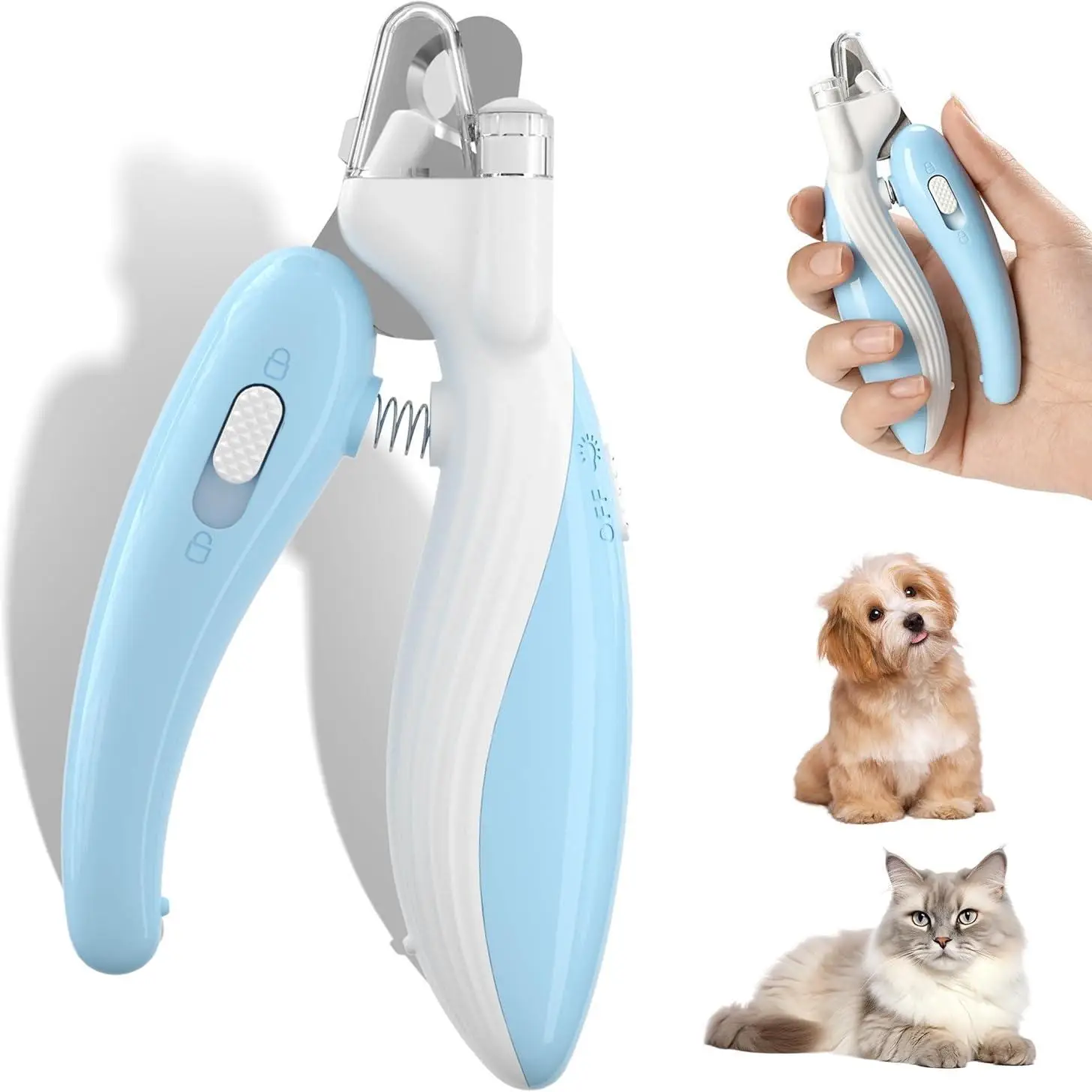 Pet Nail Clipper with LED Light, 1 Box Rechargeable Pet Nail Trimmer, Pet Nail Care Tool, Dog & Cat Grooming Supplies